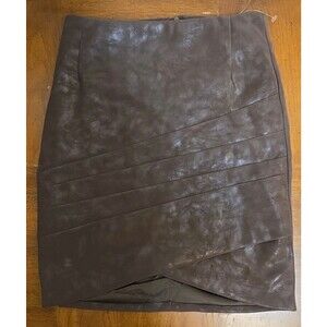 GUESS Rosalba Faux-Leather Skirt Size XS Ground Coffee Color Brown NWOT